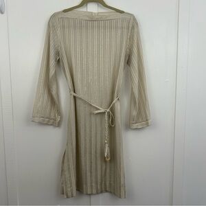 Vintage Bleeker Street womens dress long sleeves tan shimmer size 10